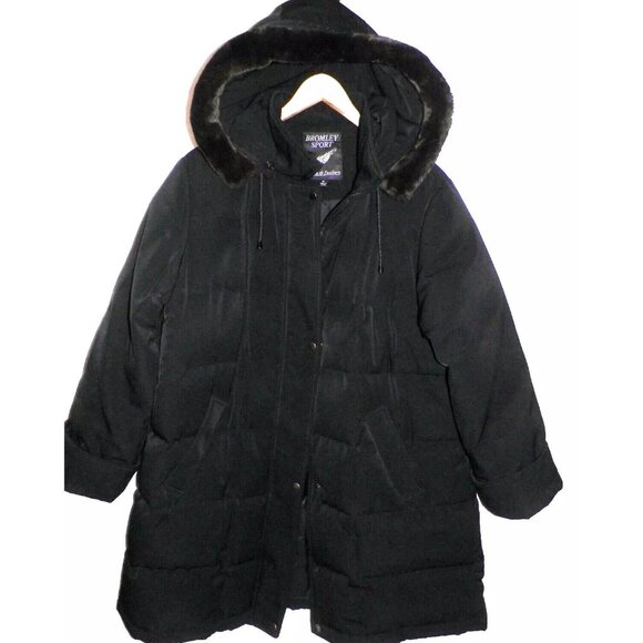 Women's 1X Bromley Sport Heavy Duty Quilted Down Coat Waterproof Liner Hood Fur - Picture 1 of 10